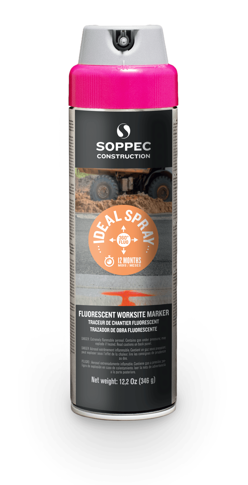 Soppec Ideal Spray 360 fluorescent marking paint can